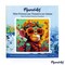 Figured'Art Mini Paint by Numbers Kit for Adults with Frame Fantasy monkey and flowers Small format 8"x8" - Craft Art Painting DIY Canvas Already Stretched on a Wooden Frame